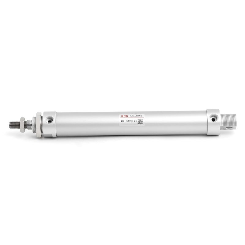 Sns Pneumatic 25mm Bore 150mm Stroke NPT1/8 Aluminum Alloy Mini Air Cylinder Double Action MAL25x150 - Image 3